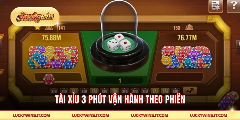 Tài xỉu 3 phút vận hành theo phiên